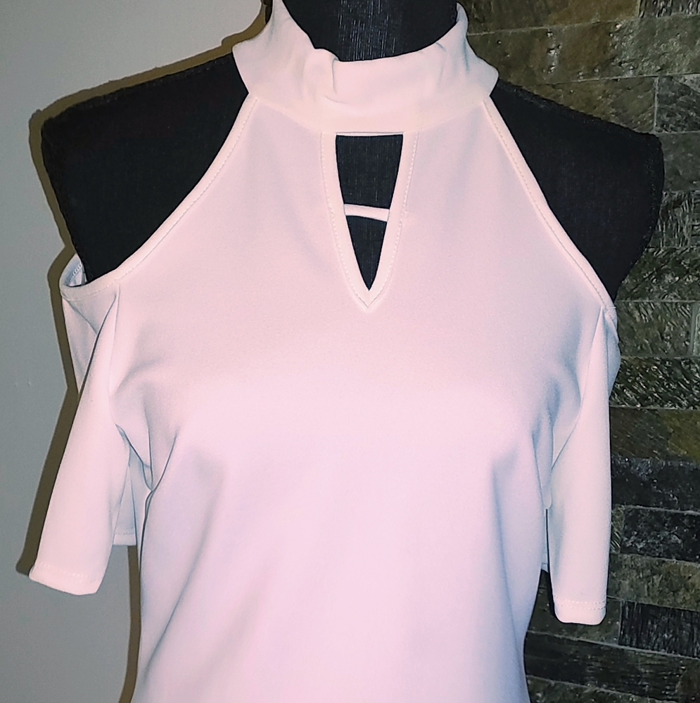 Elegant White Women's Cold Shoulder Dress Various Sizes NEW
